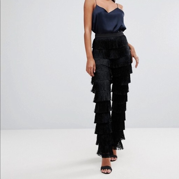 lavish alice fringe jumpsuit